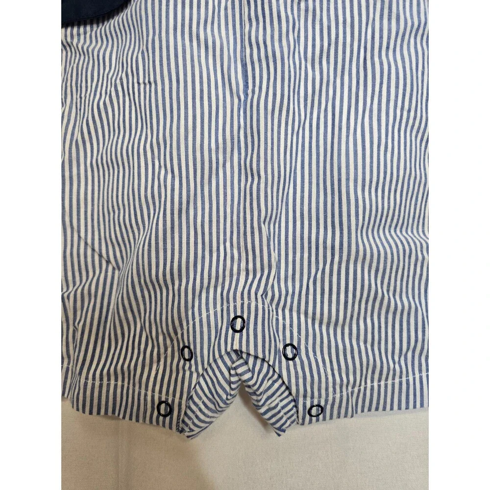 NWT Rugged Butts Kids Blue SS Jon Jon & White Bodysuit Outfit Set Size 6-12M